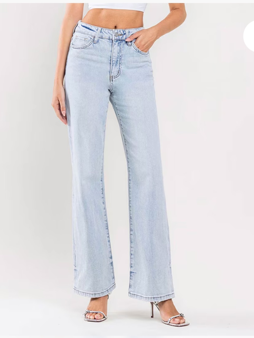 VERVET BY FLYING MONKEY 90s extra high rise Light Wash Wide Leg Jeans